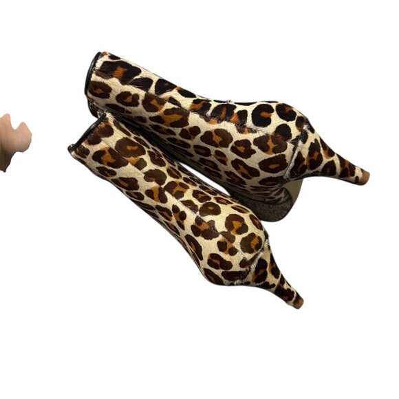 Matisse Cow Hair Womens Animal Leopard Print Moon Walkin Heeled Boot Sz 6 1/2 - Picture 3 of 8